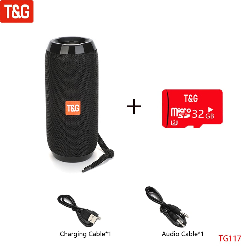 T&G TG117 Portable Bluetooth Speaker Wireless Bass Column Waterproof