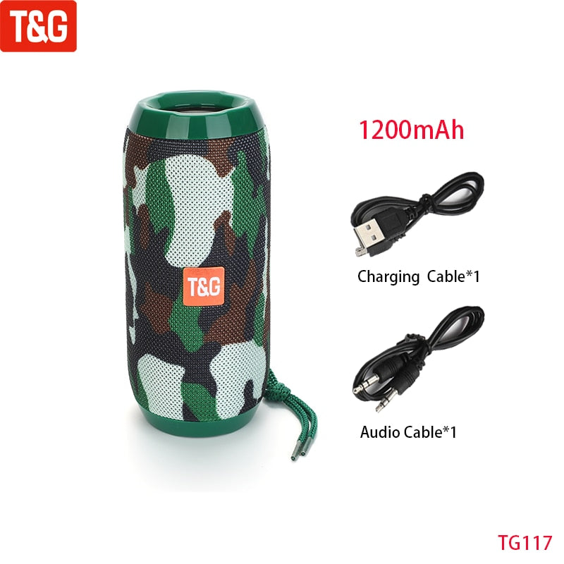 T&G TG117 Portable Bluetooth Speaker Wireless Bass Column Waterproof