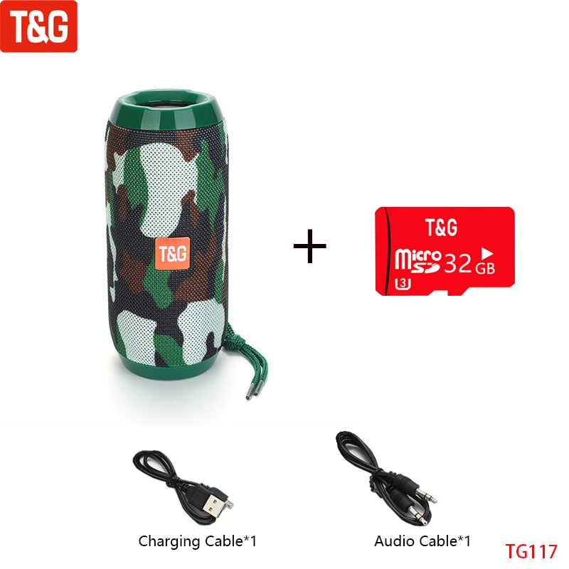 T&G TG117 Portable Bluetooth Speaker Wireless Bass Column Waterproof