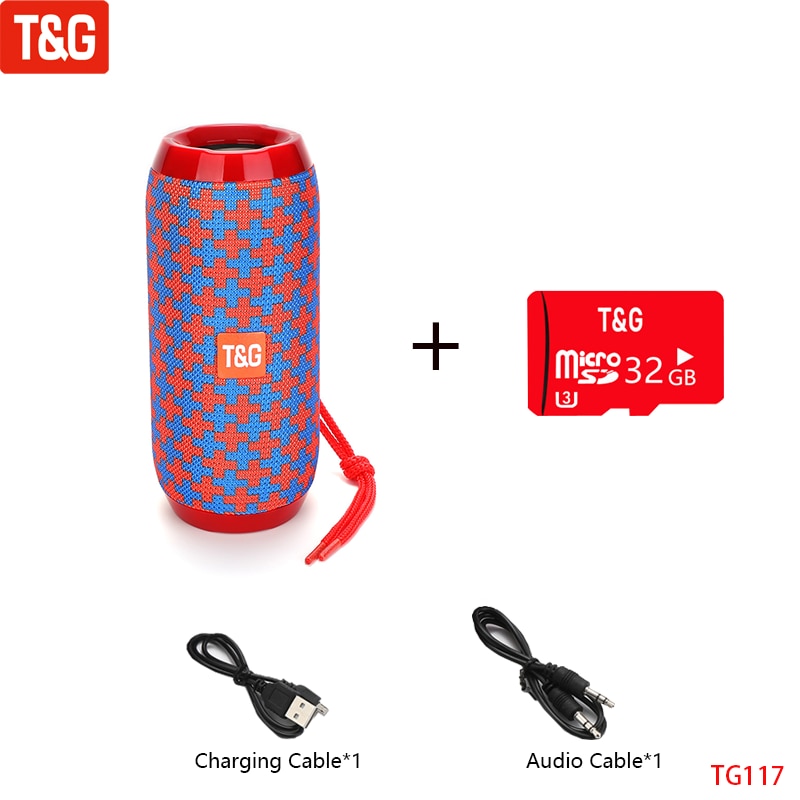 T&G TG117 Portable Bluetooth Speaker Wireless Bass Column Waterproof