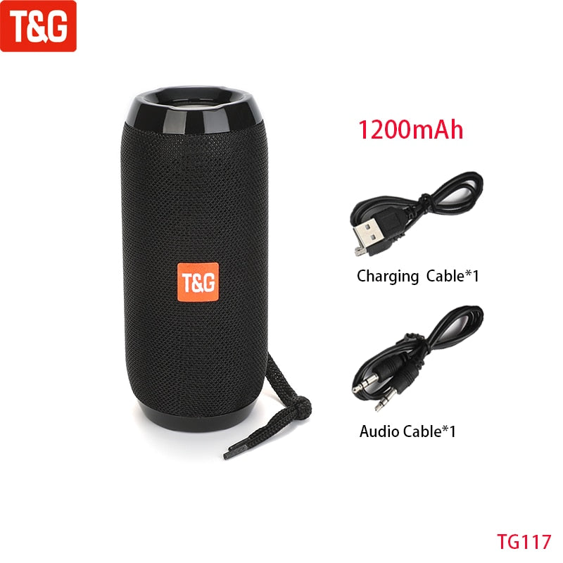 T&G TG117 Portable Bluetooth Speaker Wireless Bass Column Waterproof