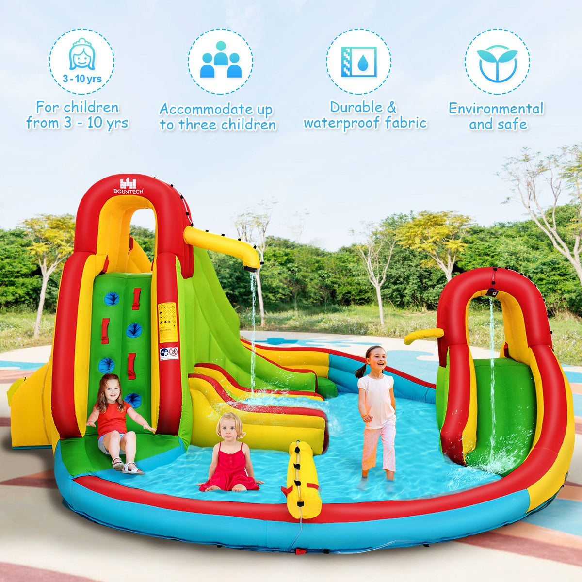 Inflatable Climbing Wall Water Slide Pool Bounce House