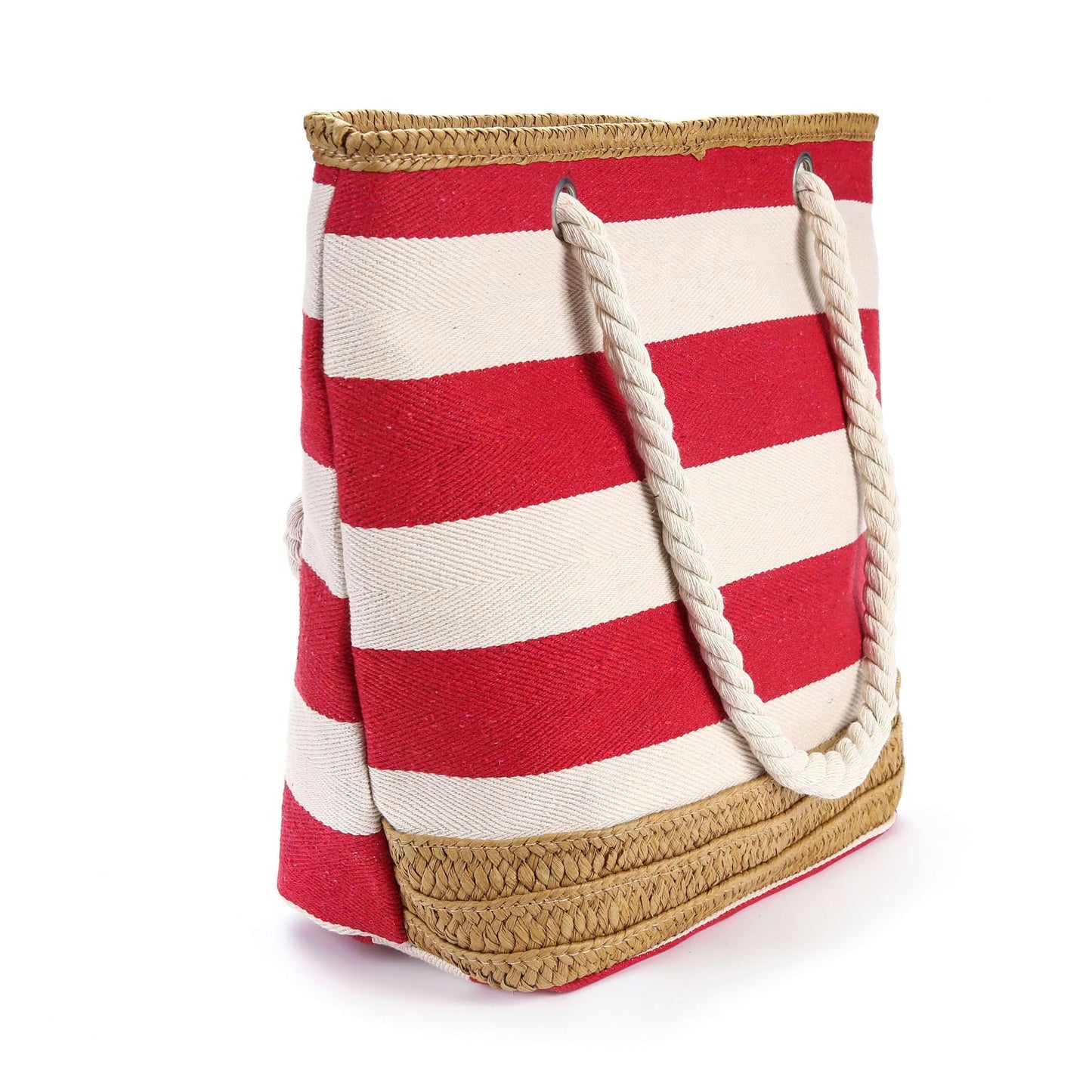 Striped Canvas Beach Bag