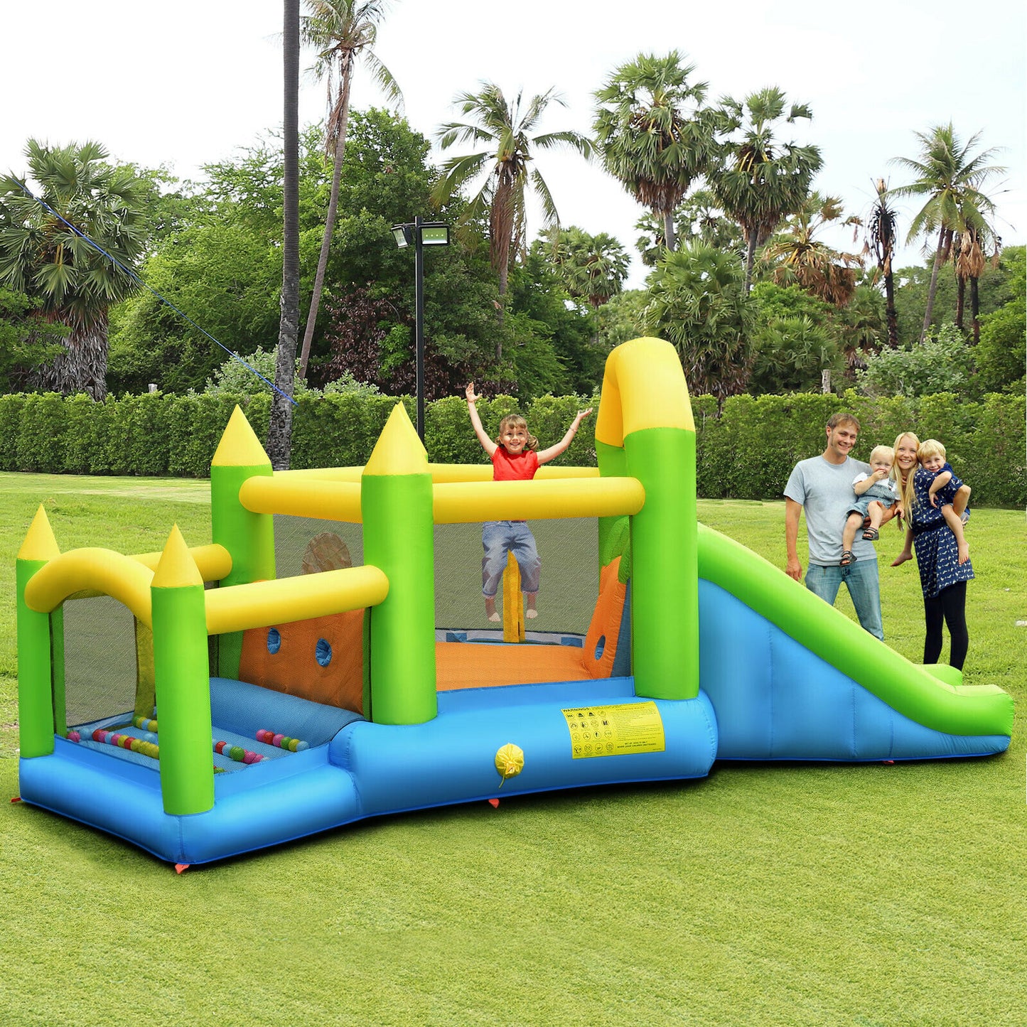 Inflatable Slide Bouncer Ball Pit Basketball Dart Game Without Blower