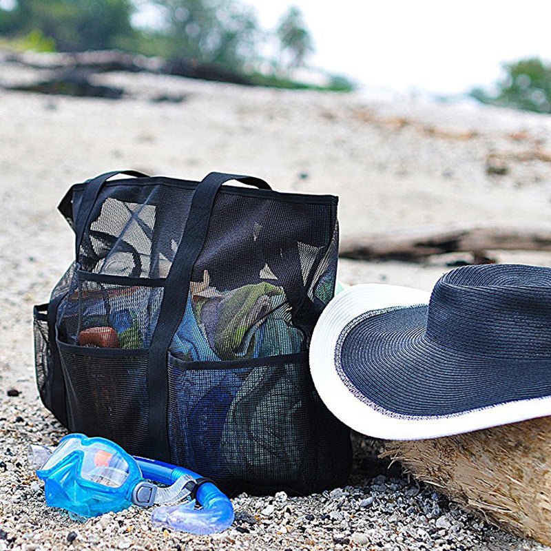 8 Pocket Mesh Waterproof Beach Bag