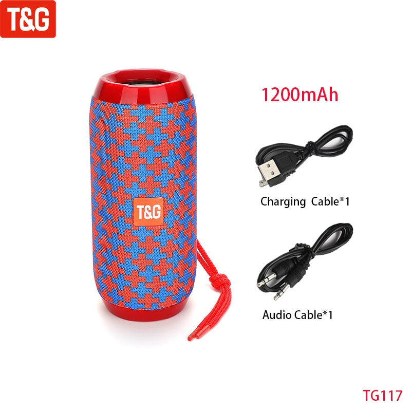 T&G TG117 Portable Bluetooth Speaker Wireless Bass Column Waterproof