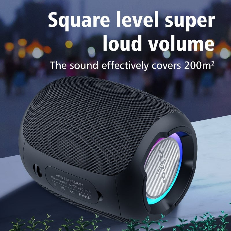 Zealot S53 Mini Bluetooth Speaker Portable Wireless Column Waterproof HIFI Lossless Sound Quality Stereo Subwoofer Loudspeaker