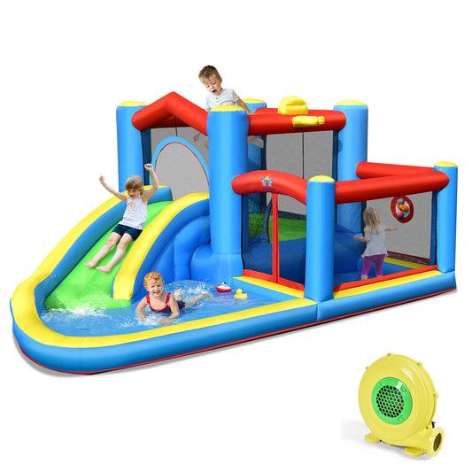 Inflatable Slide Bounce Castle with 480W Blower