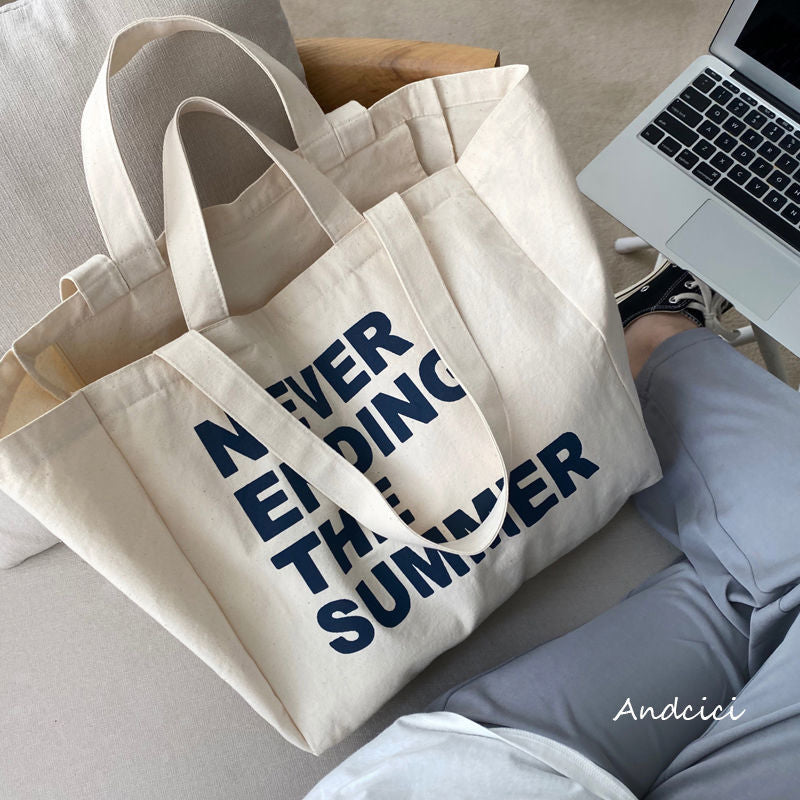 Letter Canvas Summer Tote