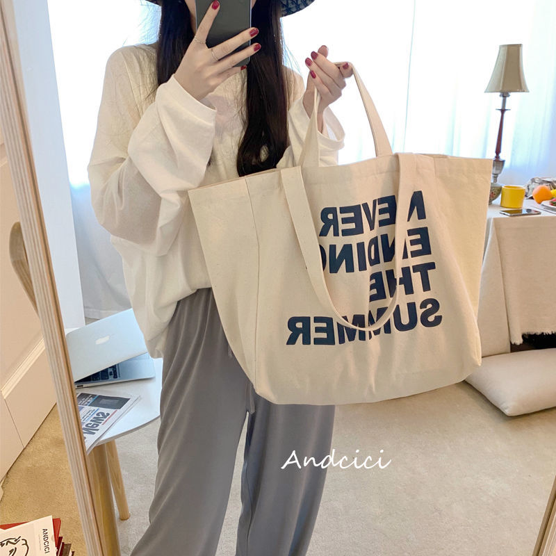 Letter Canvas Summer Tote